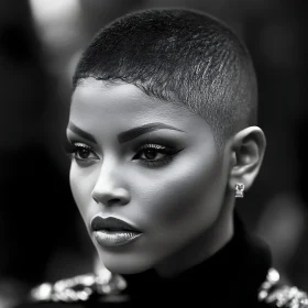 Sophisticated Monochrome Woman's Portrait