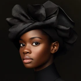 Sophisticated Woman with Stylish Headwear