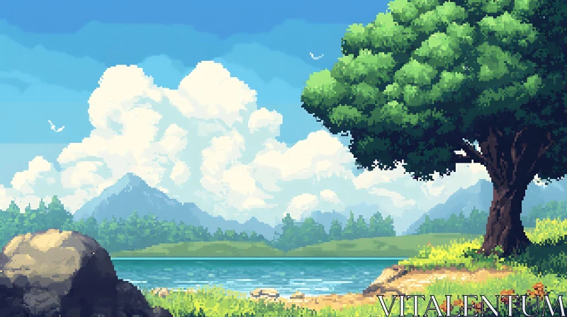 Tranquil Pixel Art Landscape