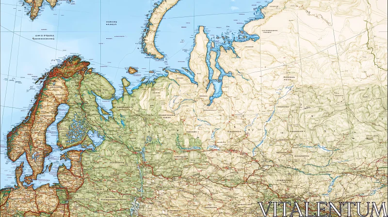 Topographic Terrain Map of Russia and Scandinavia Topographic Terrain Map of Russia and Scandinavia
