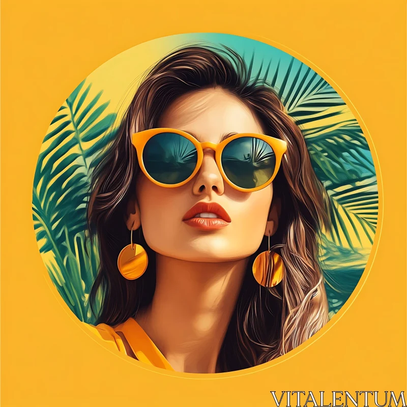 AI ART Fashionable Woman in Tropical Setting