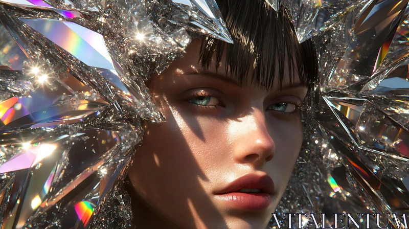 Fantasy Female With Crystals AI Image