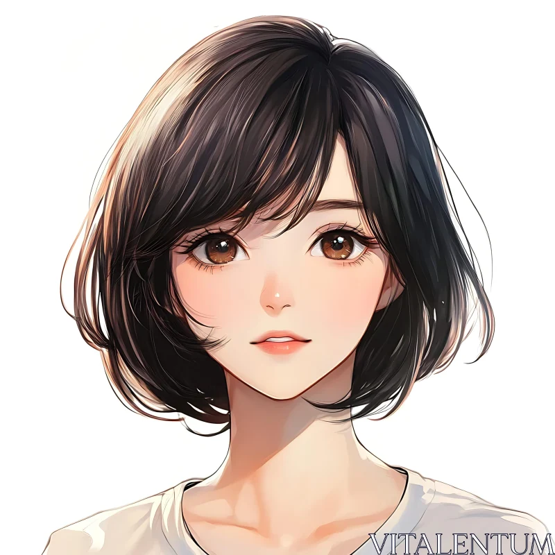 Beautiful Anime Girl Illustration AI Image