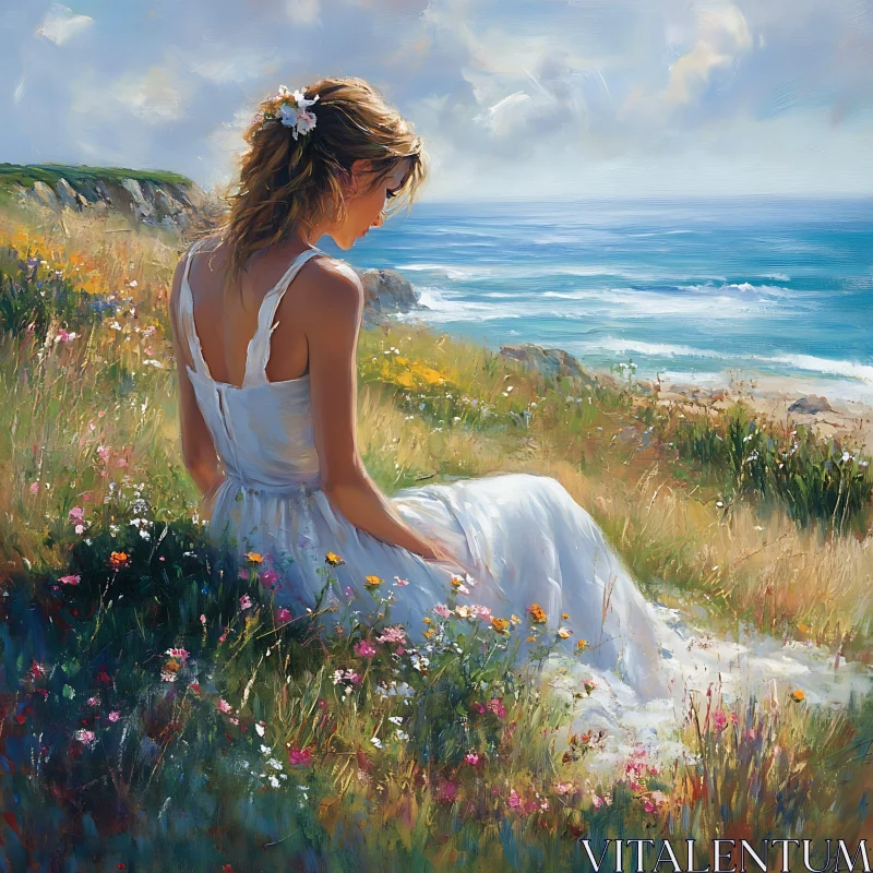 AI ART Peaceful Summer Day by the Sea