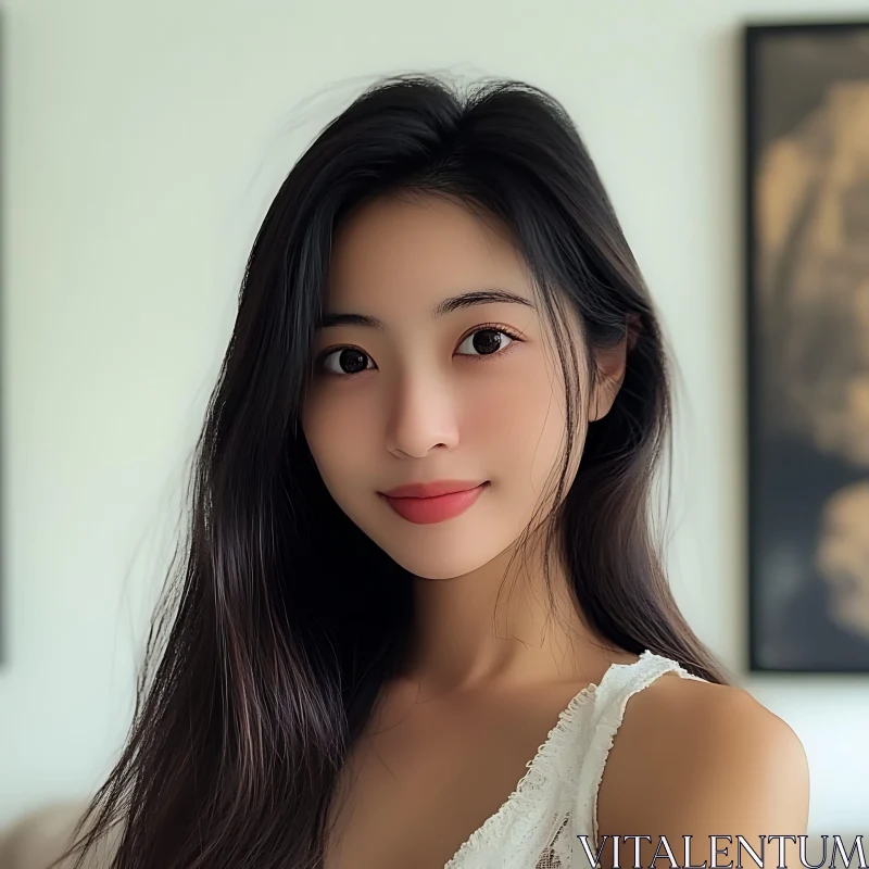 Elegant and Gentle Woman Portrait AI Image