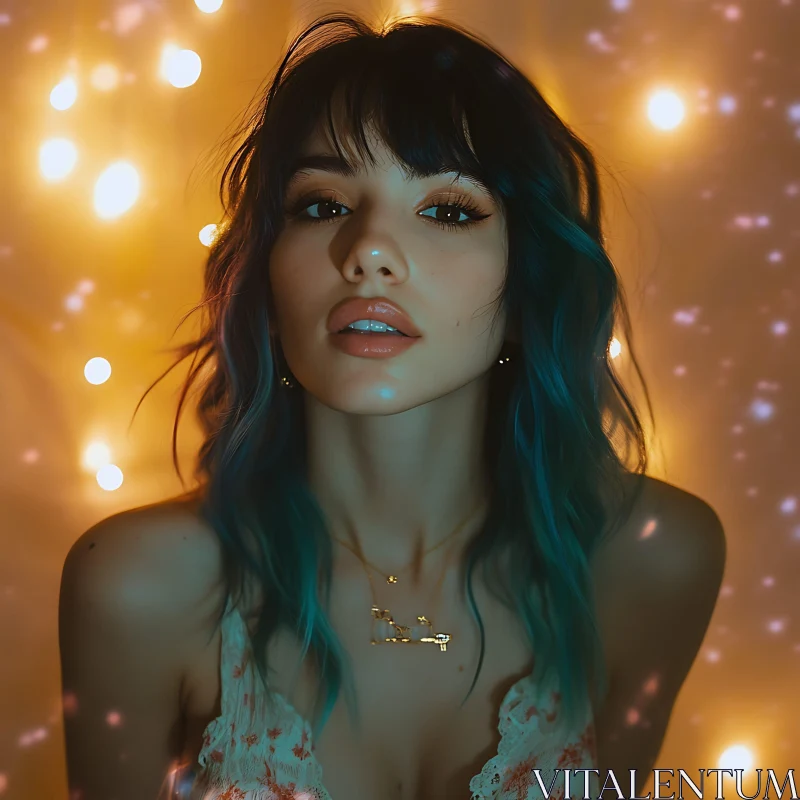 AI ART Dreamy Woman Portrait with Ethereal Lighting