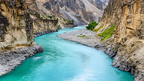 Scenic Canyon with Turquoise River