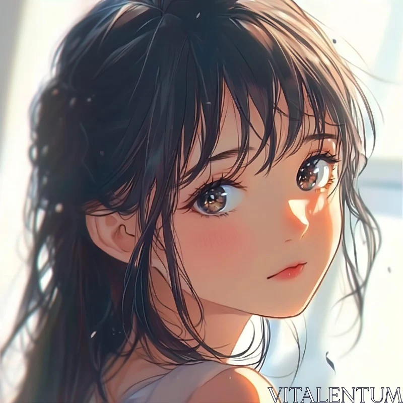 AI ART Digital Illustration of a Young Anime Girl