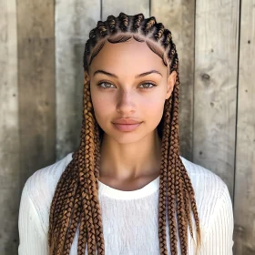 Portrait of a Woman with Braided Hair