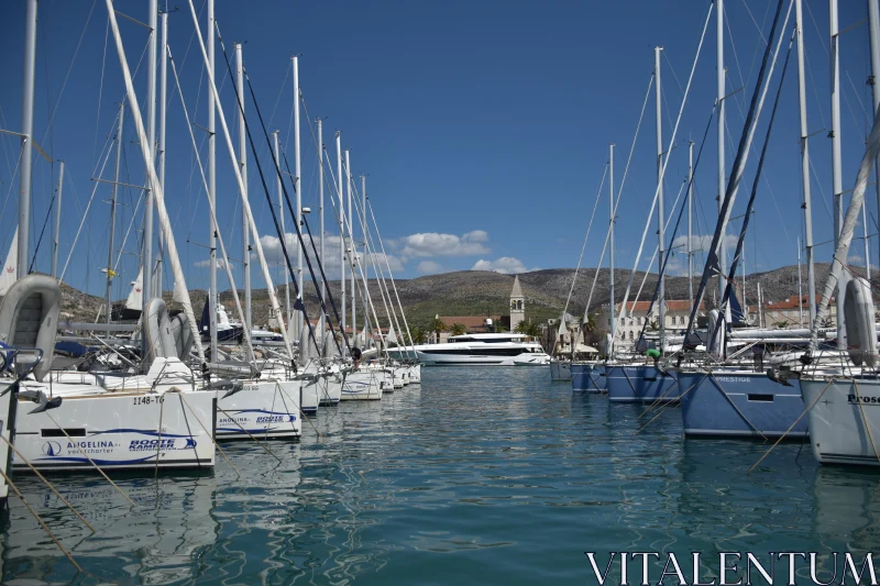 Croatian Yachts and Marina View Free Stock Photo