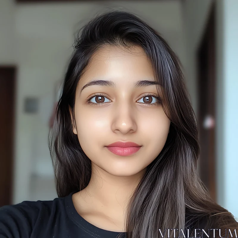 Close-up of a Beautiful Young Woman