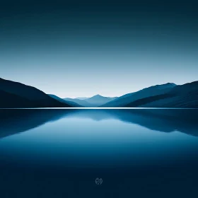 Tranquil Lake and Reflected Mountains