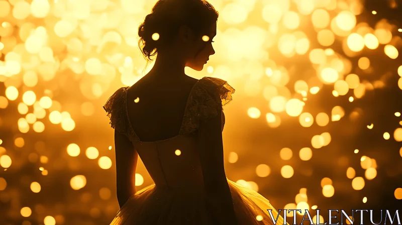 Mystical Bokeh-Enveloped Woman Silhouette Mystical Bokeh-Enveloped Woman Silhouette
