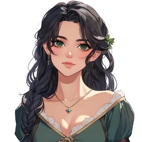 Fantasy Anime Portrait of a Young Woman