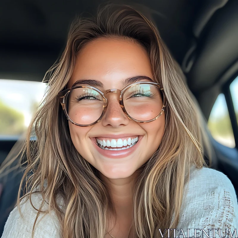 Smiling Woman with Glasses
