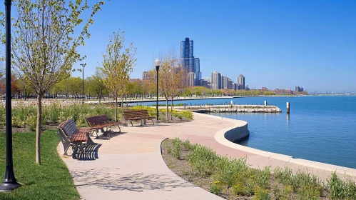 Serene City Park along the Waterfront