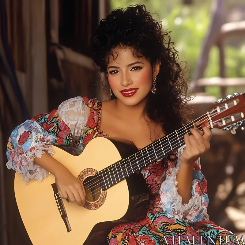 Artistic Portrait of Woman With Guitar Artistic Portrait of Woman With Guitar