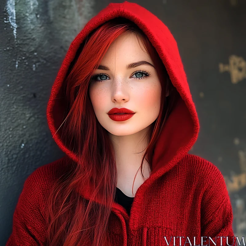 Portrait of a Red-Haired Woman in a Red Hood Portrait of a Red-Haired Woman in a Red Hood
