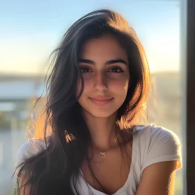 Young Woman Smiling in Natural Light