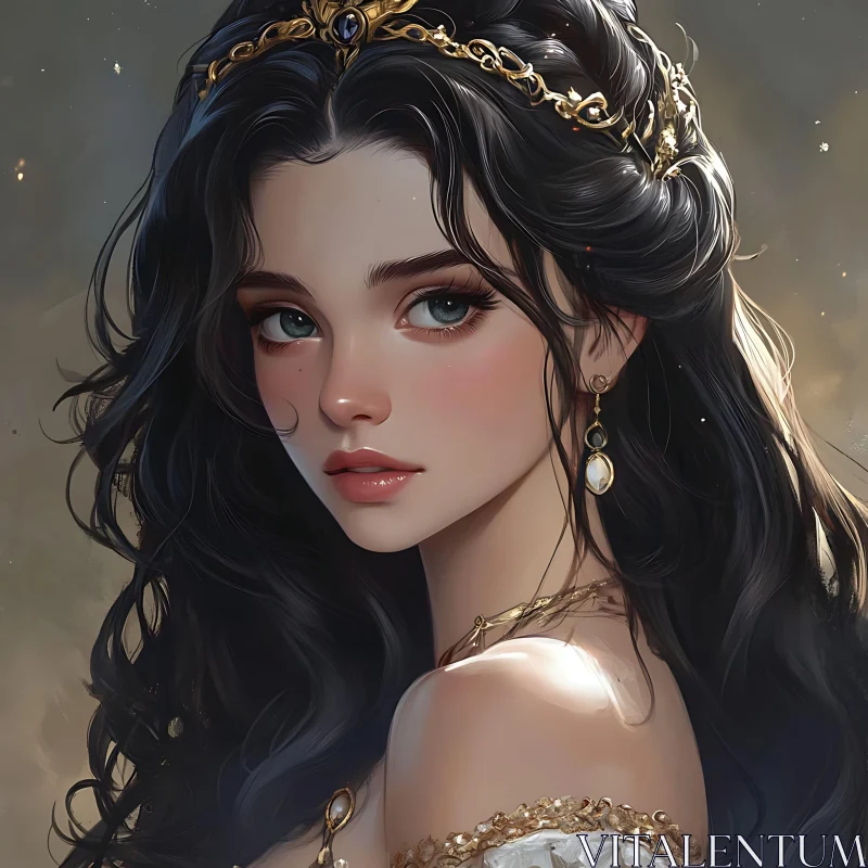 AI ART Royal Fantasy Lady with Jewelry