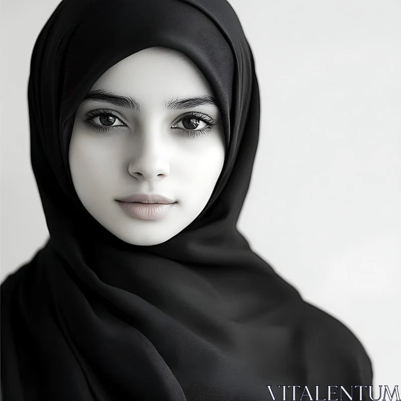 Elegant Portrait of a Woman Wearing Hijab AI Image