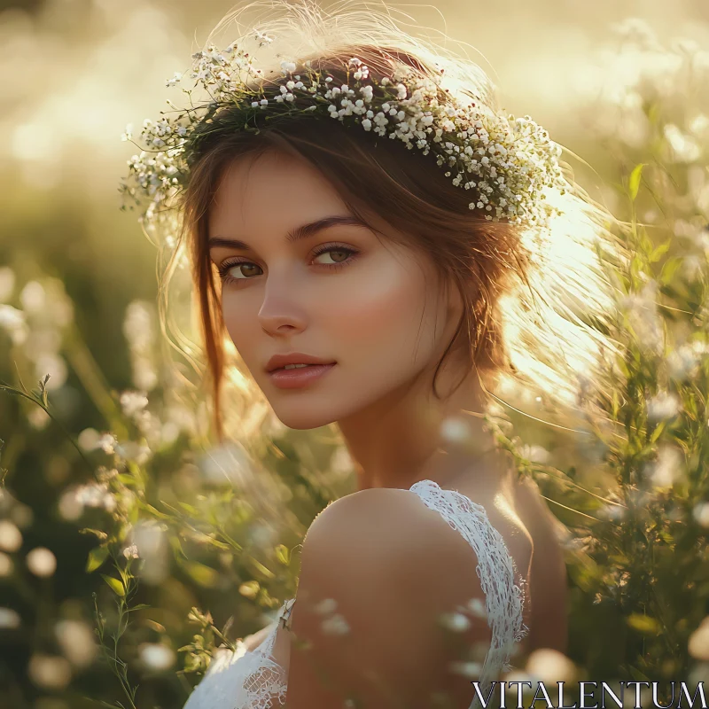 Floral Beauty in Sunlit Field AI Image