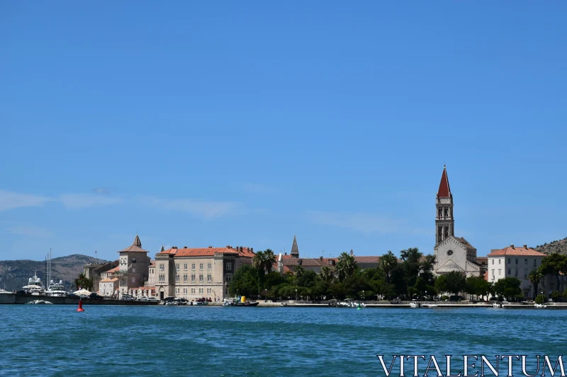 Serene View of Croatian Architecture by the Sea Free Stock Photo