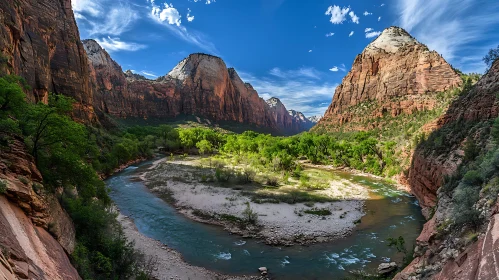 Majestic River and Canyon Landscape