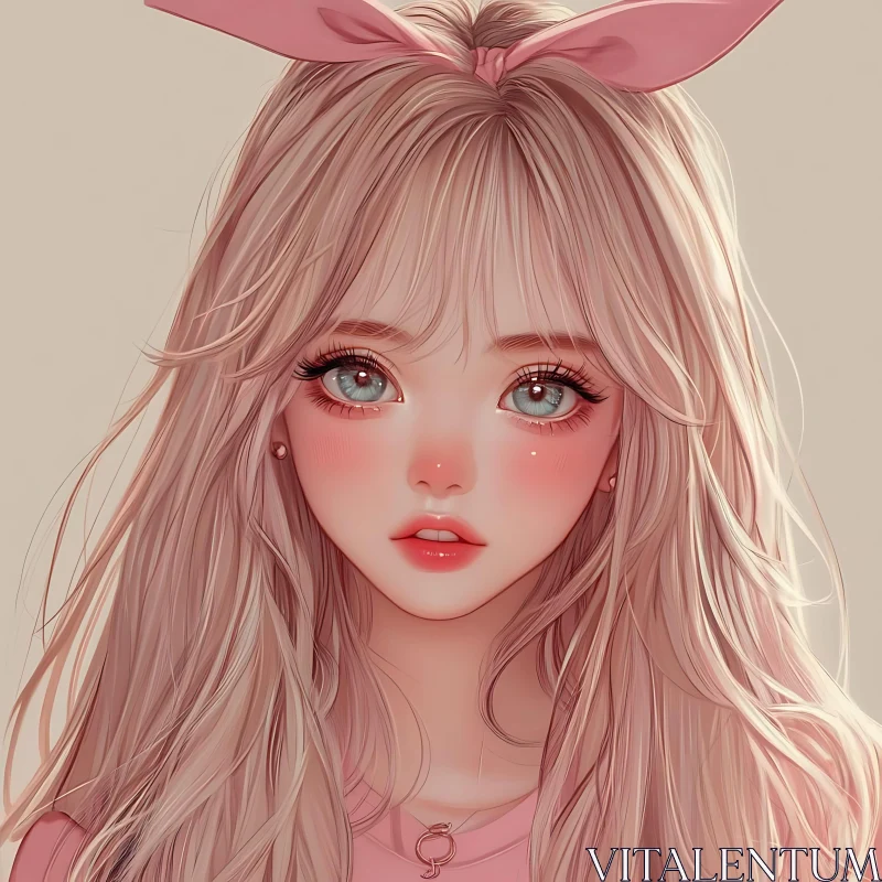 Cute Anime Girl Illustration AI Image