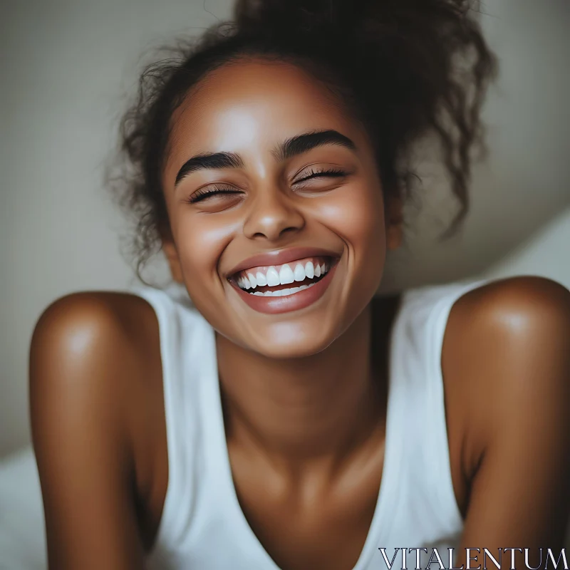 Happy Woman Laughing AI Image