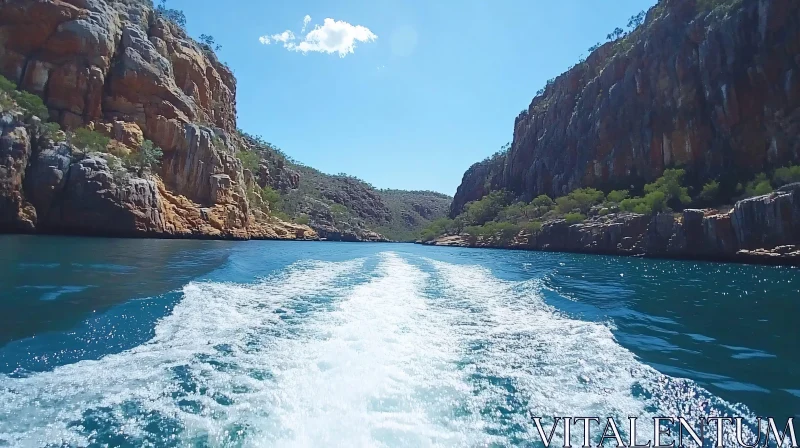 Tranquil River View with Cliffs AI Image