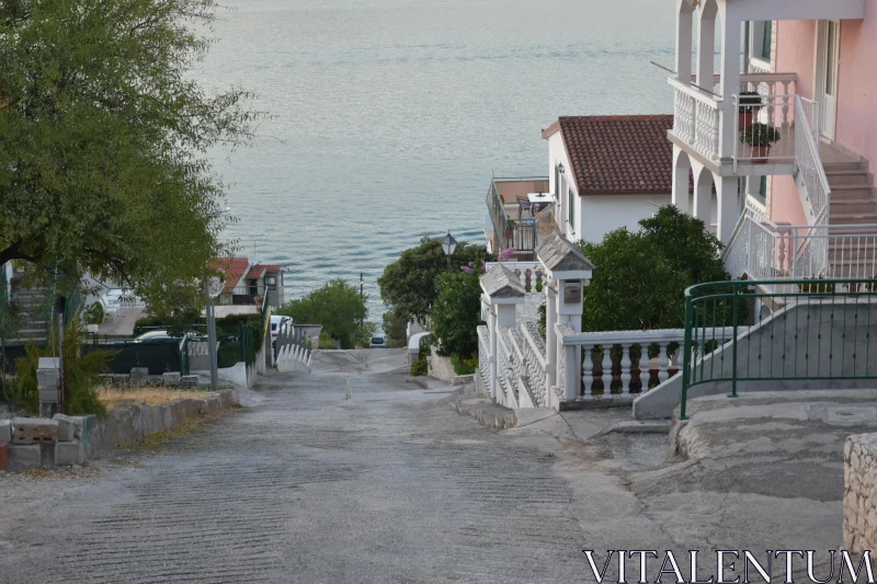 PHOTO Mediterranean Street and Sea View