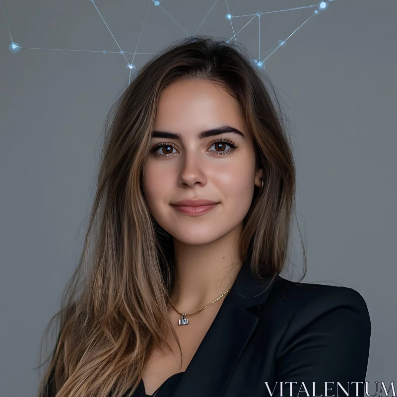 Businesswoman Connected to Technology AI Image