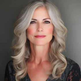 Portrait of an Elegant Senior Woman with Gray Hair