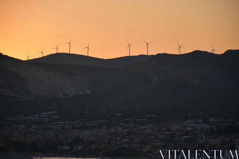 PHOTO Golden Hour Hilltop Wind Turbines