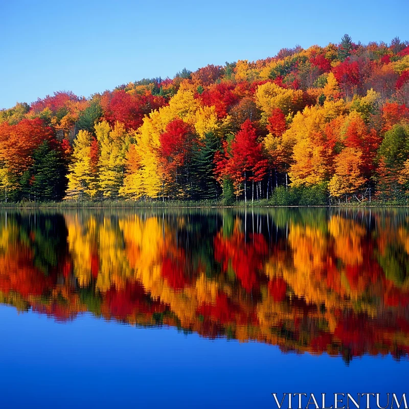 Vivid Autumn Colors and Reflections AI Image