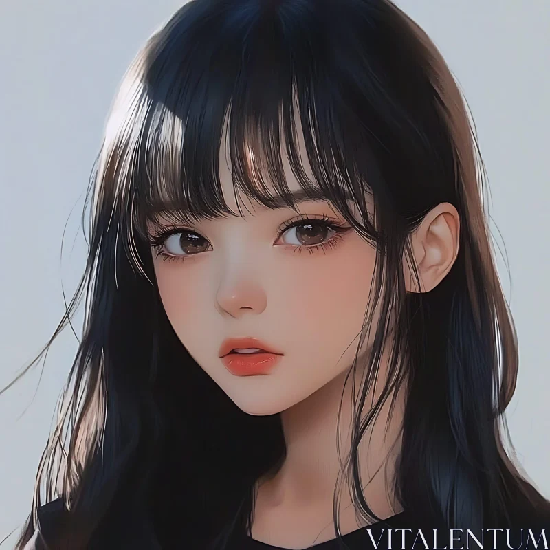 Digital Anime Portrait Art AI Image