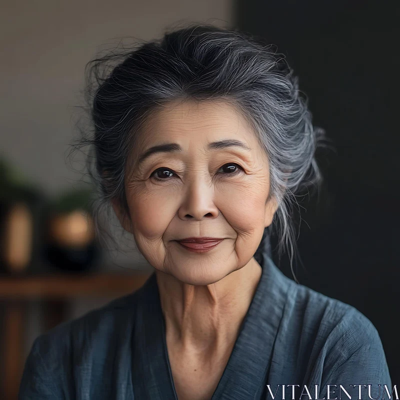 Grace and Wisdom: Elderly Woman's Portrait AI Image