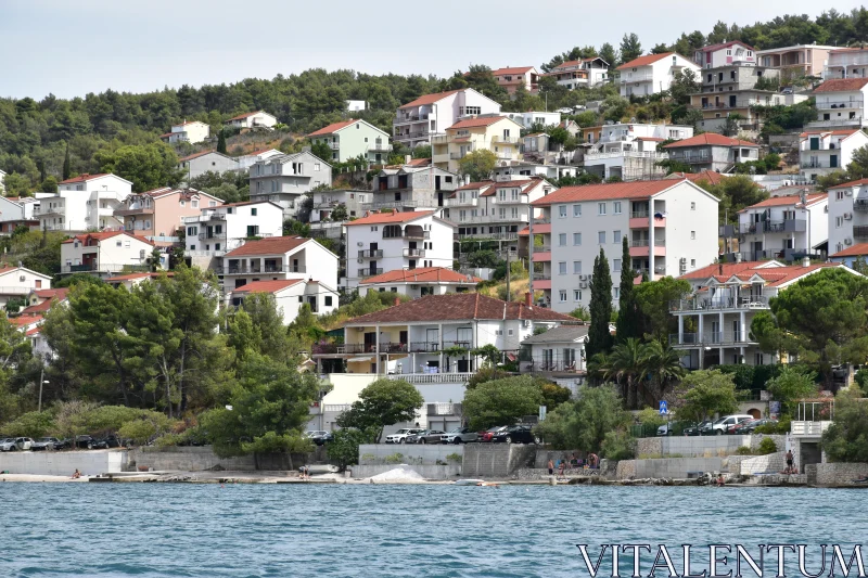 Hillside Houses by the Adriatic Sea Free Stock Photo