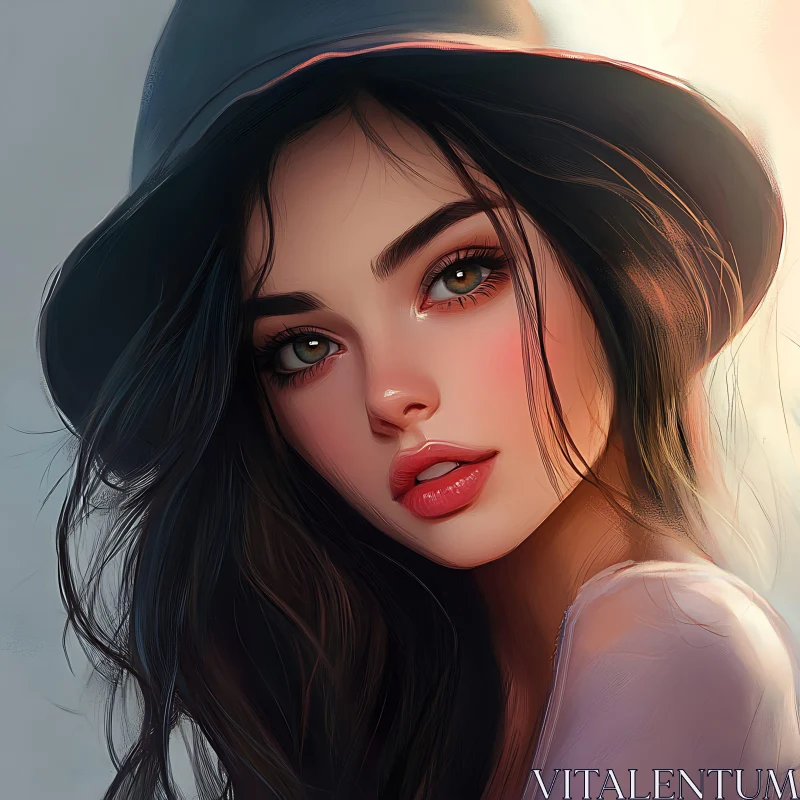 AI ART Captivating Woman's Portrait with Hat