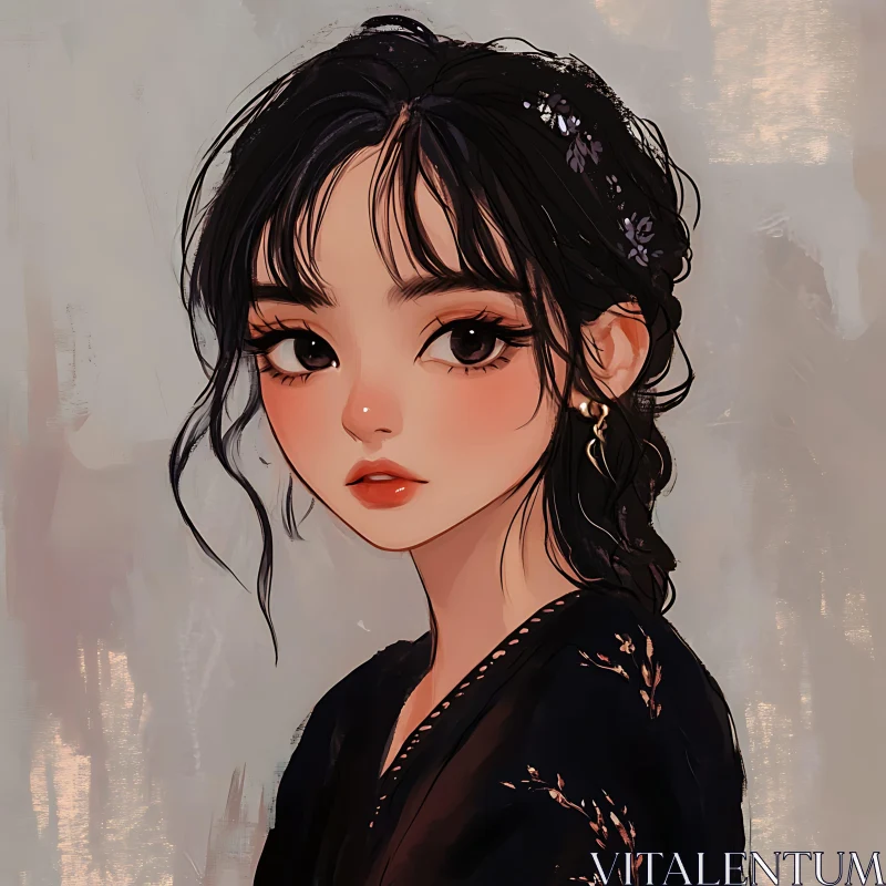 AI ART Elegant Anime Character Illustration