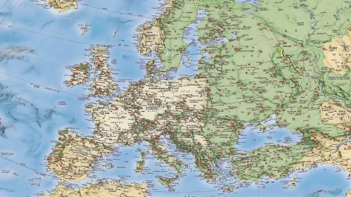 European Countries and Cities Map