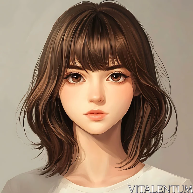 Female Anime Character Illustration AI Image