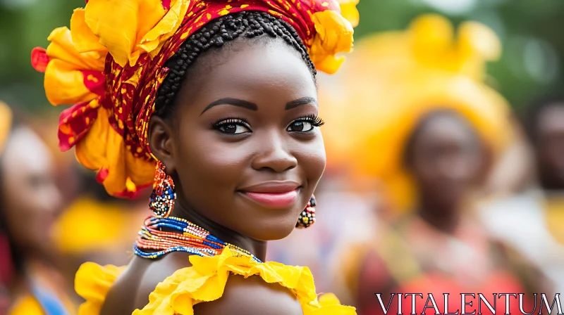 AI ART Vibrant Portrait with Traditional Festival Clothing