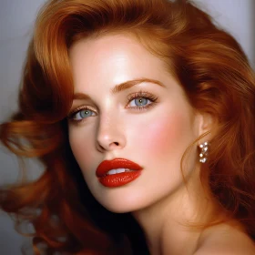 Glamorous Redhead Close-Up Portrait