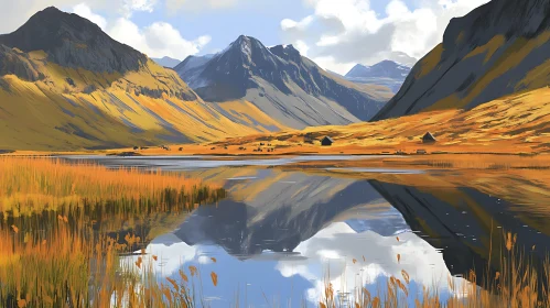 Serene Autumn Mountain Reflection