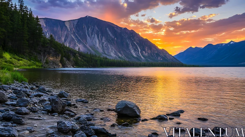 Tranquil Lake Scene at Dusk