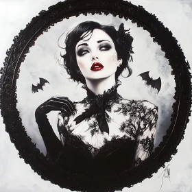 Haunting Gothic Elegance: Vampire Lady in Lace
