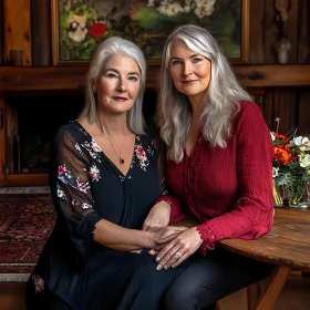 Two Women in a Stylishly Decorated Setting