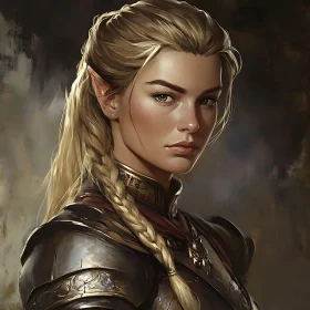 Blonde Elf Warrior in Detailed Armor